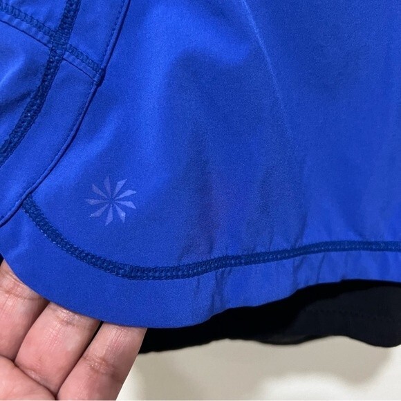 Athleta 2 in 1 Pulse Shortie Shorts in Blue Women's Size Small - Picture 3 of 9